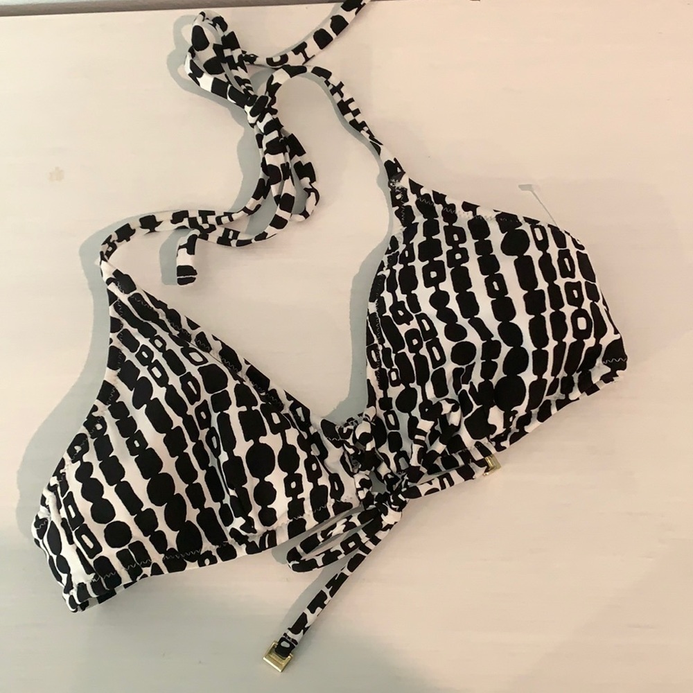 NWOT Trina Turk Black/White Bikini Top Size Small
